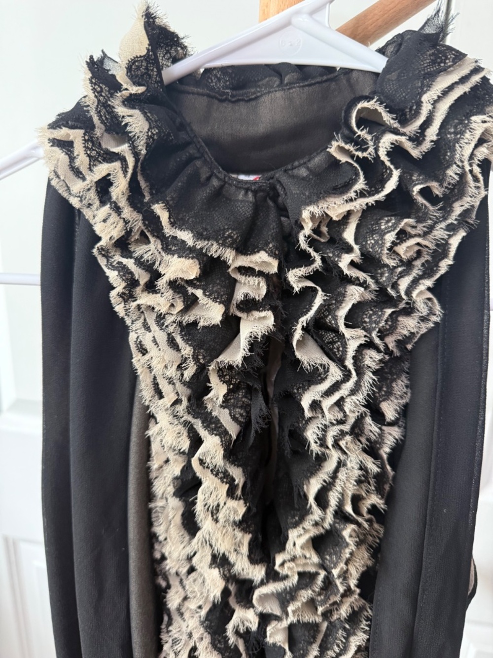 Robert Rodriguez for Neiman Marcus Target Black Sheer Ruffle Blouse Top M NEW - Picture 4 of 5